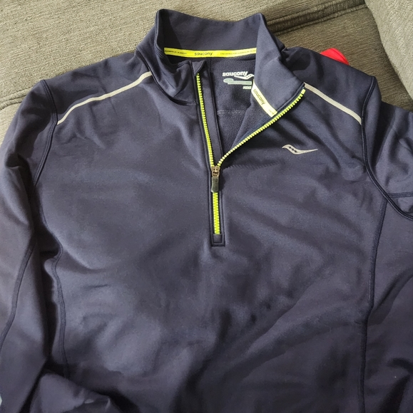 Saucony Men's Long Sleeve Quarter Zip Running Shirt, Run|Warm - Picture 2 of 7